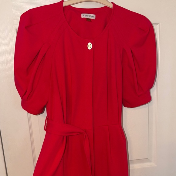 Calvin Klein Dresses & Skirts - Calvin Klein Vibrant Red Long Sleeve Dress